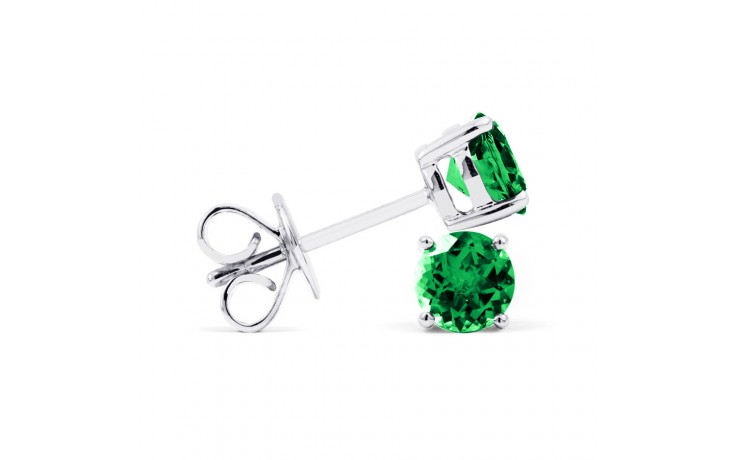 Solitaire earrings with 0.65 ct emeralds
