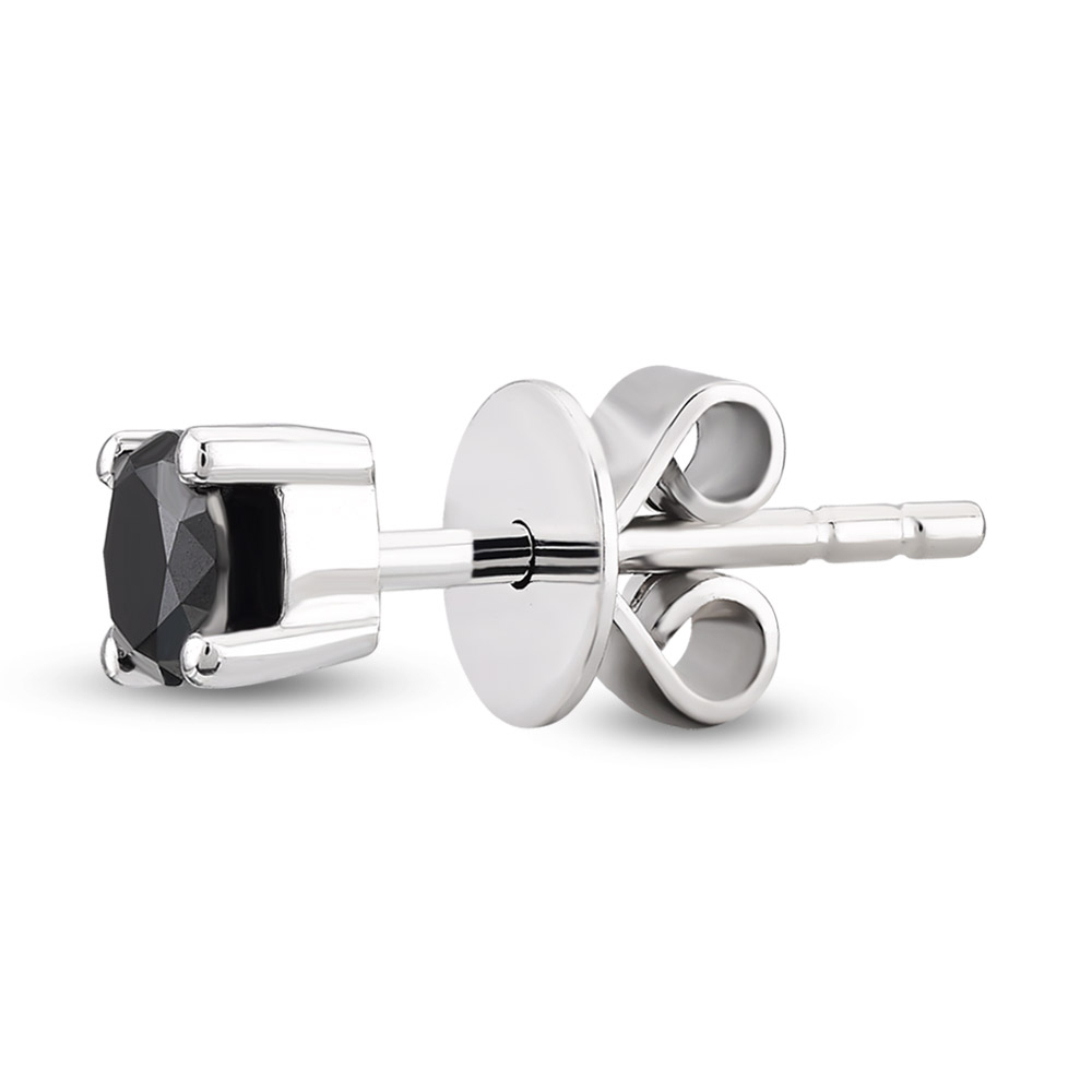 Men's earring with a 0.23 ct black diamond