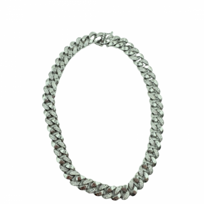  Cuban Choker with 1.93 ct Diamond