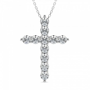 Cross necklace with 2.58 ct diamonds
