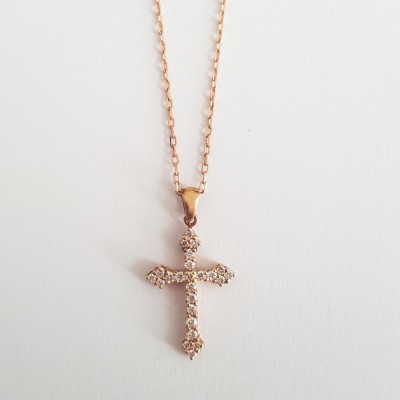 Cross Pendant with Diamonds 0.31 ct