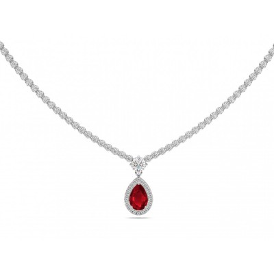 Necklace with 4.80 ct Diamonds and 1.00 ct Ruby