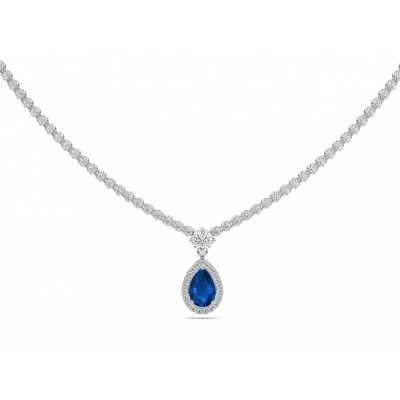 Necklace with 4.80 ct Diamonds and 1.30 ct Sapphire