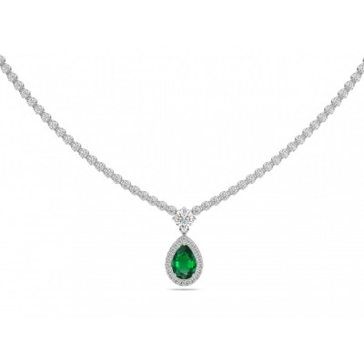 Necklace with 4.80 ct Diamonds and 2.00 ct Emerald