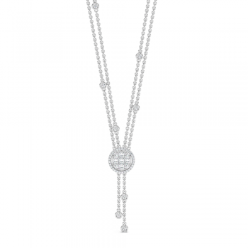 Necklace with 0.50ct Princess Cut Diamonds and 0.60ct Round Diamonds