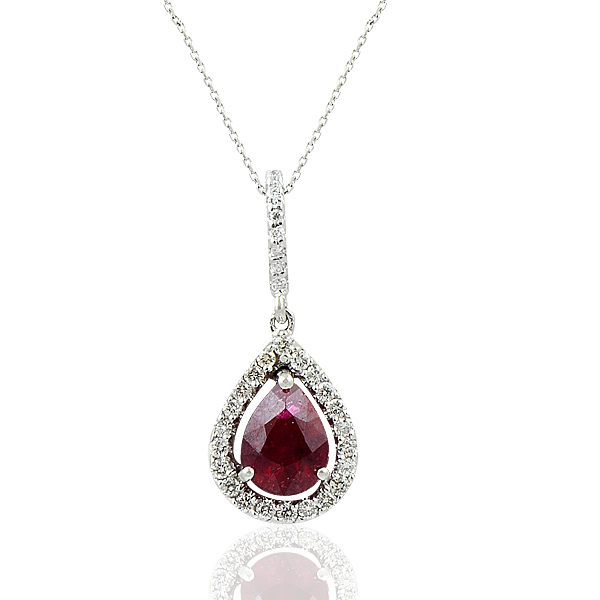 Pendant with 1.20 ct ruby and 0.25 ct diamonds