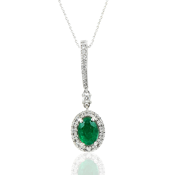 Pendant with 0.78 ct emerald and 0.14 ct diamonds