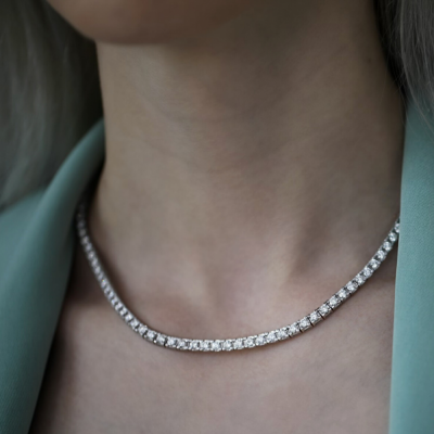 Tennis necklace with 11.96 ct Diamonds