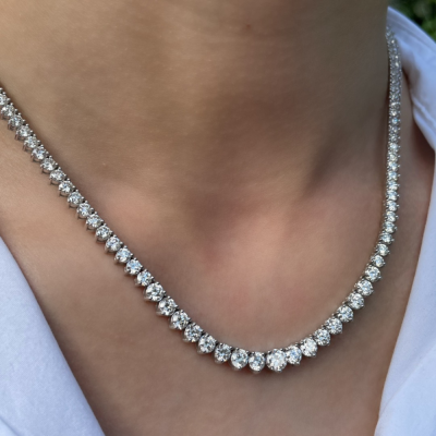 Tennis necklace with 16.21 ct diamonds