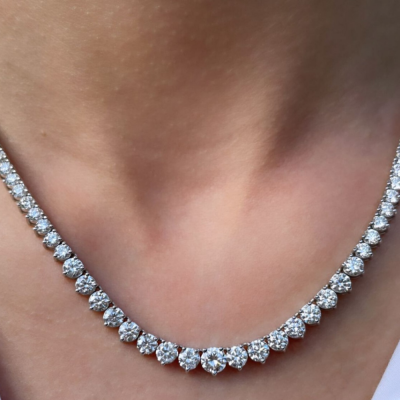 Tennis necklace with 16.21 ct diamonds