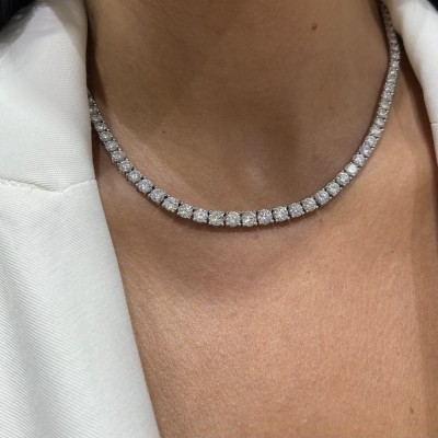 Tennis necklace with 6.50 ct Diamonds