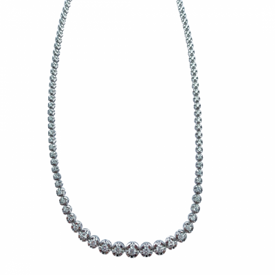 Tennis necklace with 5.25 ct diamonds
