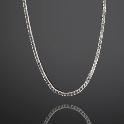 Tennis necklace with 13.13 ct black diamonds