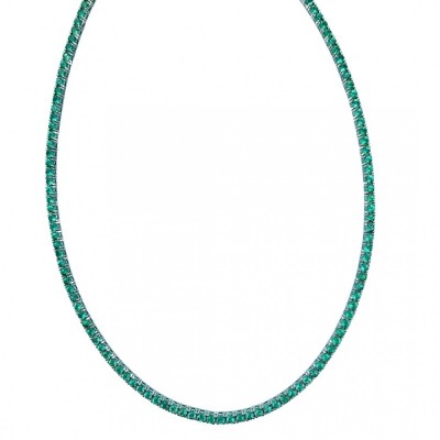 Tennis Necklace with 10.00 ct Emeralds