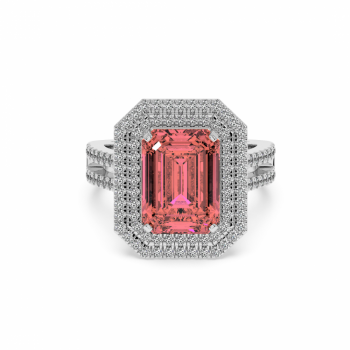 Badiu ring with diamonds of 0.66 ct and pink sapphire of 5.53 ct
