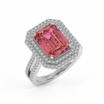 Badiu ring with diamonds of 0.66 ct and pink sapphire of 5.53 ct