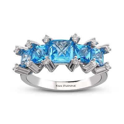 Ring with 2.20 ct Topaz and 0.20 ct Diamonds