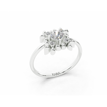 Ring with 0.33ct Cushion Cut center diamond and 0.05ct round diamonds