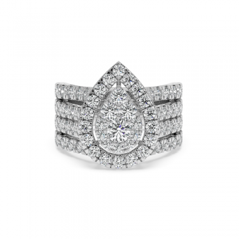 Ring with 0.22ct Center Diamond and 2.06ct Side Diamonds