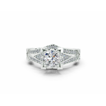 Ring with 0.80ct center diamond and 0.63ct side diamonds