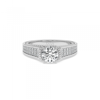 Ring with 1.00ct Center Diamond and 0.27ct Side Diamonds