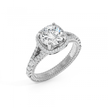 Ring with 1.50ct Center Diamond and 0.48ct Side Diamonds