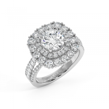 Ring with 1.50ct Center Diamond and 1.38ct Side Diamonds