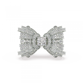 Ring with 0.71 ct Princess center diamond and 1.72 ct side diamonds