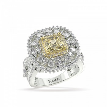 Ring with 1.52 ct Fancy Diamond and 1.52 ct Mix Diamonds