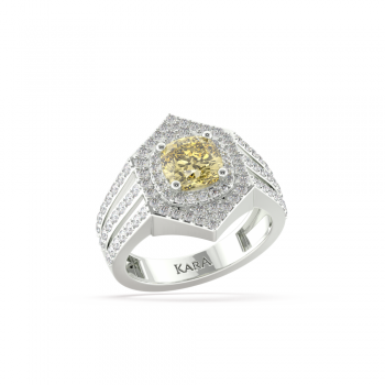 Ring with 1.52 ct Fancy Diamond and 1.13 ct round diamonds