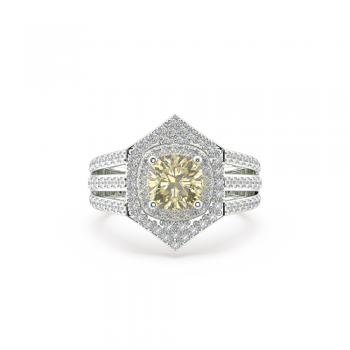 Ring with 1.52 ct Fancy Diamond and 1.13 ct round diamonds