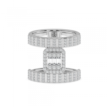 Ring with 0.11 ct Baget Diamonds and 0.50 ct round diamonds