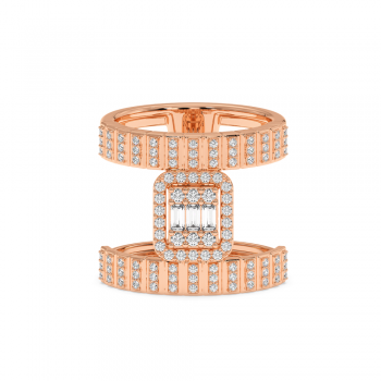 Ring with 0.11 ct Baget Diamonds and 0.50 ct round diamonds