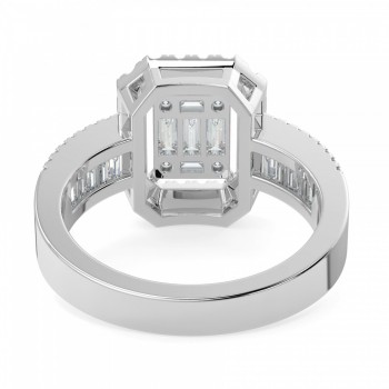 Ring with 0.31 ct Baget Diamonds and 0.39 ct round diamonds