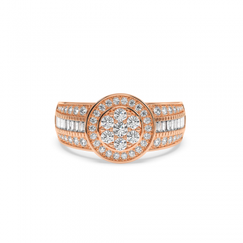 Ring with 0.36 ct Baget Diamonds and 0.65 ct round diamonds