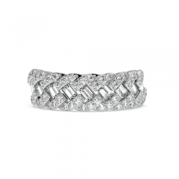 Ring with 0.56ct Baget Diamonds and 0.35ct Round Diamonds
