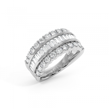 Ring with 0.72 ct Baget Diamonds and 1.16 ct side diamonds