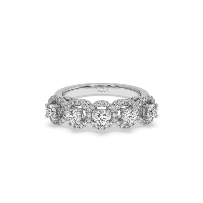 Ring with 0.80 ct center diamonds and 0.38 ct side diamonds