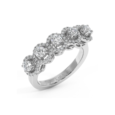 Ring with 0.80 ct center diamonds and 0.38 ct side diamonds