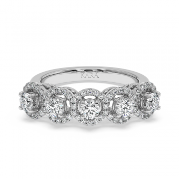 Ring with 0.31 ct center diamonds and 0.52ct side diamonds