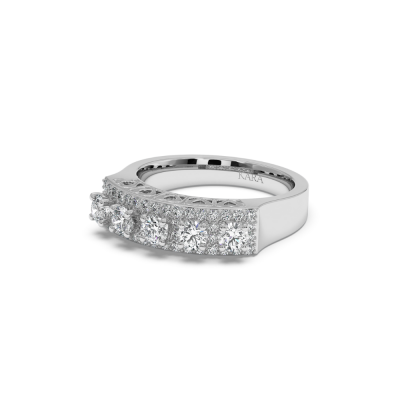 Ring with center diamonds of 0.92 ct and side diamonds of 0.33 ct