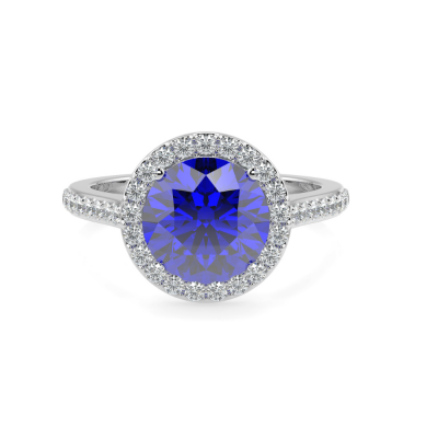Ring with diamonds of 0.30 ct and Tanzanite of 0.54 ct