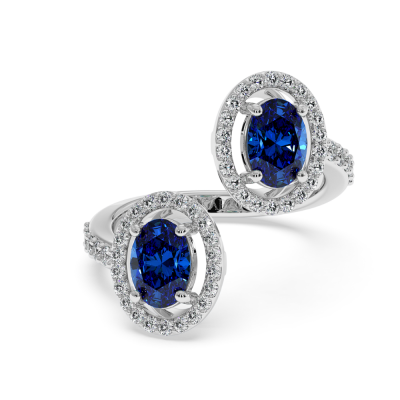 Ring with 0.32 ct Diamonds and 1.32 ct Sapphires