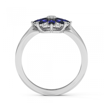 Ring with 0.12 ct diamonds and 0.64 ct sapphires