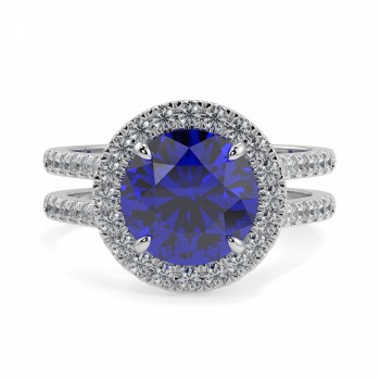 Ring with diamonds of 0.54 ct and Tanzanite of 2.42 ct