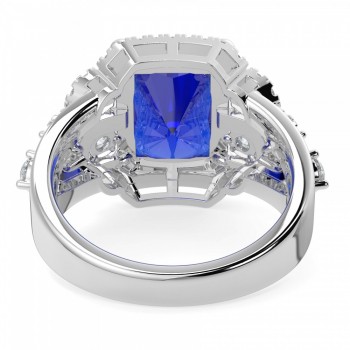 Ring with diamonds of 0.83 ct and Tanzanite of 6.14 ct