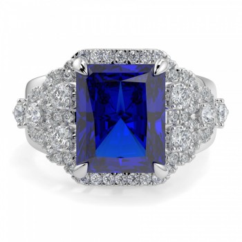 Ring with diamonds of 0.83 ct and Tanzanite of 6.14 ct