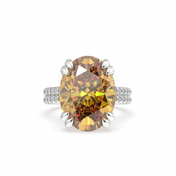 Ring with Diamonds of 0.86 ct and Citrine of 11.22 ct