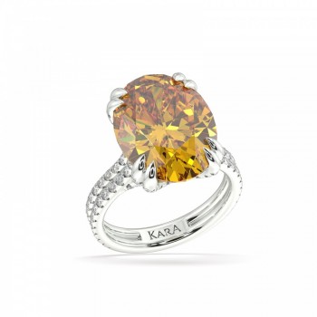 Ring with Diamonds of 0.86 ct and Citrine of 11.22 ct