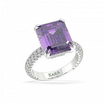 Ring with Diamonds of 0.94 ct and Amethyst of 4.85 ct